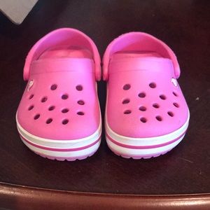 Toddler pink/white Crocs